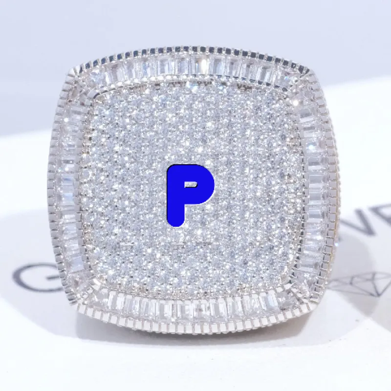 CUSTOM LETTER 3D ICED RING sold by The GUU Shop