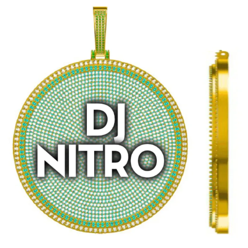 CUSTOM LETTER NECKLACE 3D BIG DISC sold by The GUU Shop