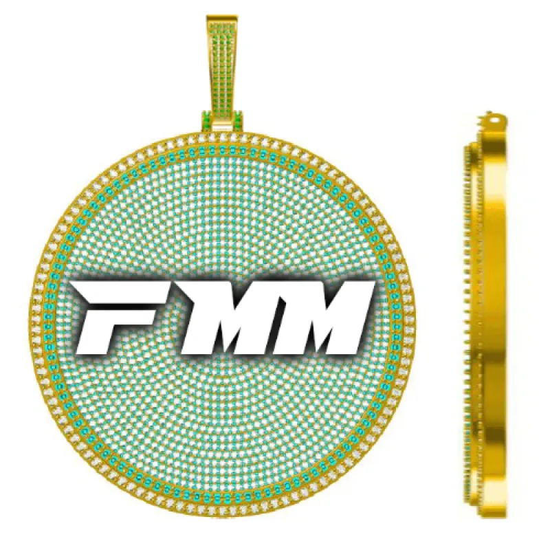 CUSTOM LETTER NECKLACE 3D BIG DISC sold by The GUU Shop