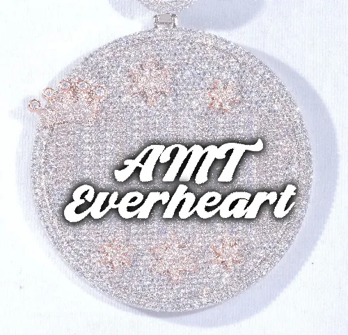 CUSTOM LETTER NECKLACE 3D BIG CROWN DISC sold by The GUU Shop