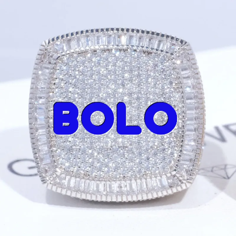 CUSTOM LETTER 3D ICED RING sold by The GUU Shop