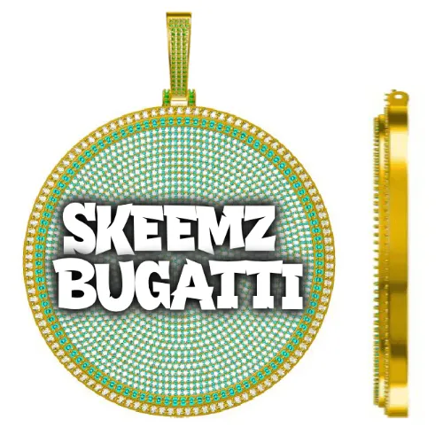 CUSTOM LETTER NECKLACE 3D BIG DISC sold by The GUU Shop