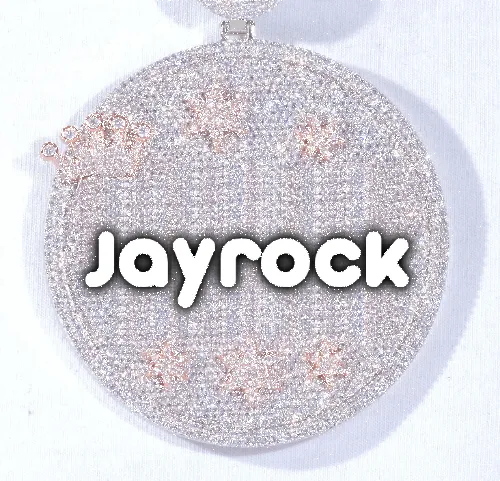 CUSTOM LETTER NECKLACE 3D BIG CROWN DISC sold by The GUU Shop