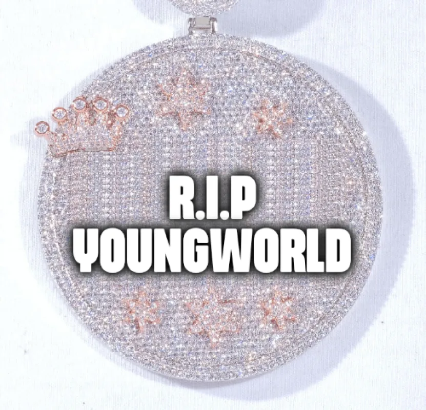 CUSTOM LETTER NECKLACE 3D BIG CROWN DISC sold by The GUU Shop