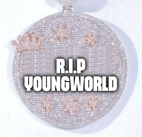 CUSTOM LETTER NECKLACE 3D BIG CROWN DISC sold by The GUU Shop