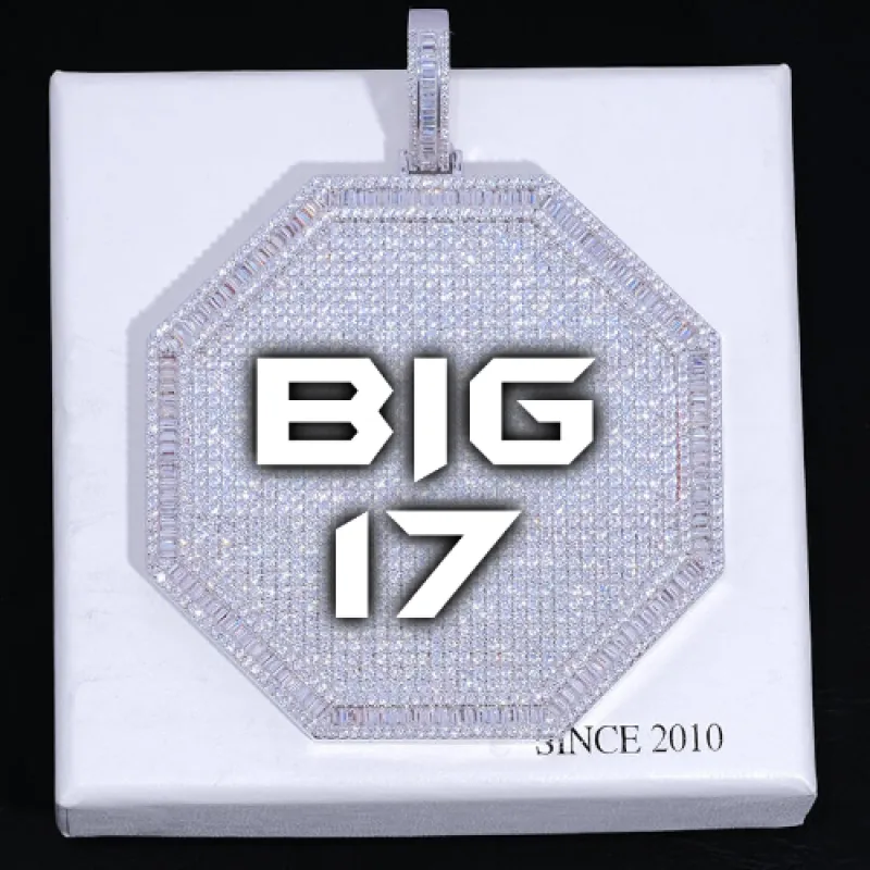 CUSTOM LETTER NECKLACE 3D BIG OCTAGON sold by The GUU Shop