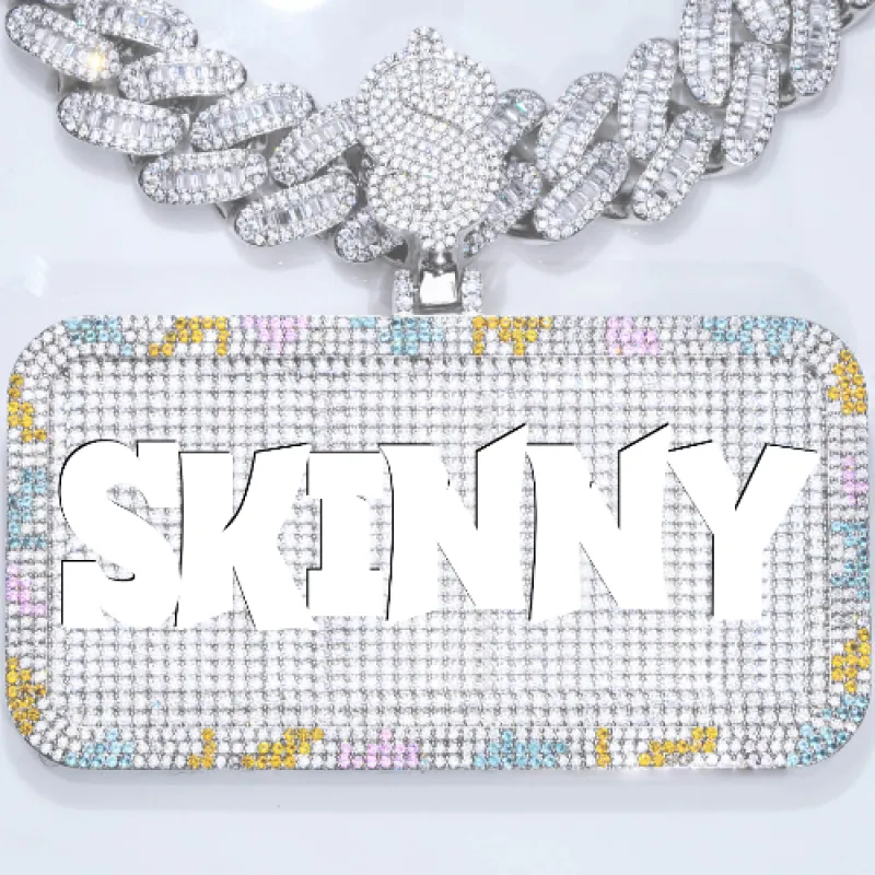 CUSTOM LETTER NECKLACE 3D COLORFUL SQUARE sold by The GUU Shop