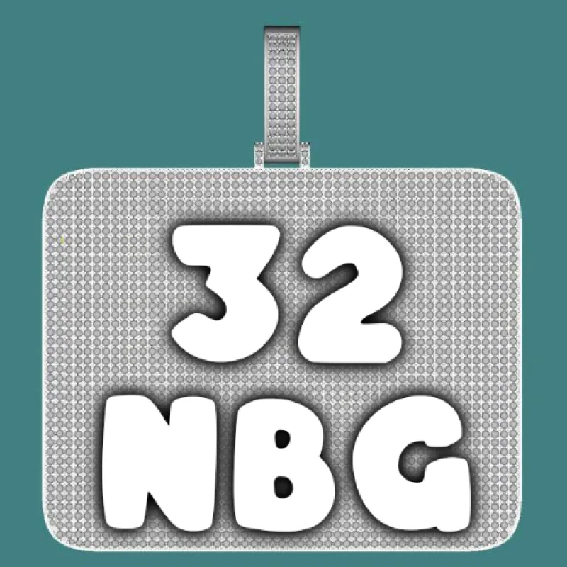 CUSTOM LETTER NECKLACE 3D BIG SQUARE sold by The GUU Shop