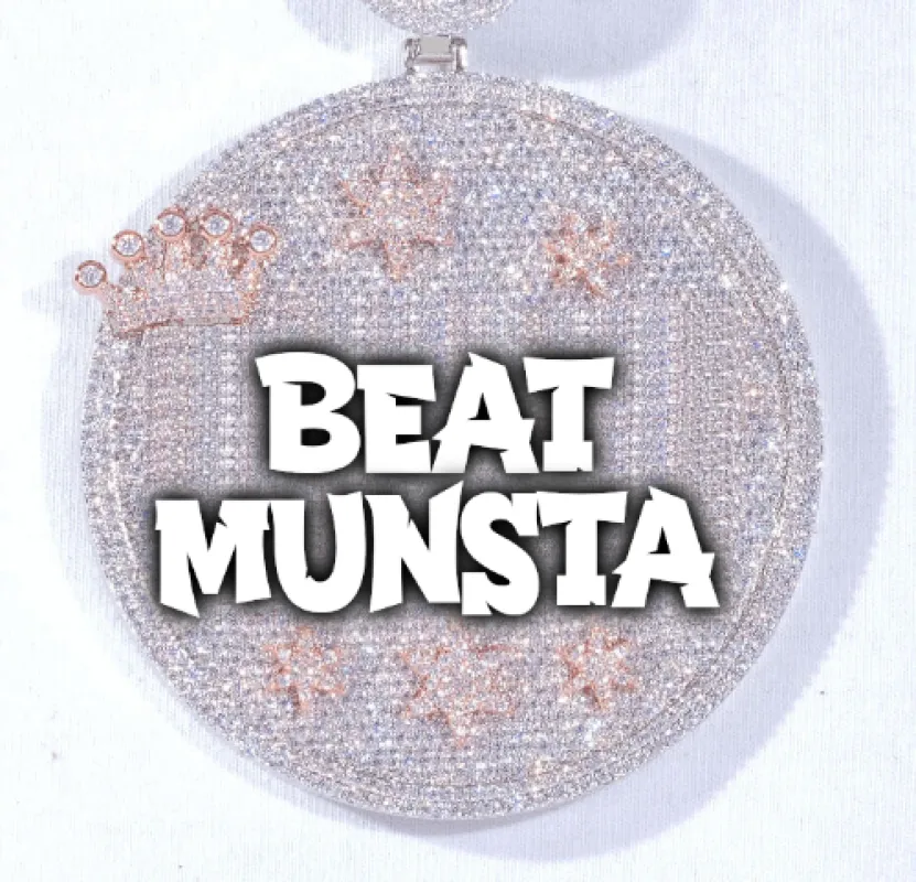 CUSTOM LETTER NECKLACE 3D BIG CROWN DISC sold by The GUU Shop