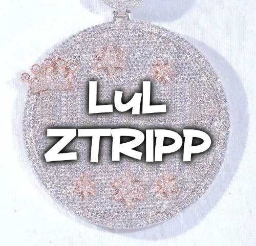 CUSTOM LETTER NECKLACE 3D BIG CROWN DISC sold by The GUU Shop