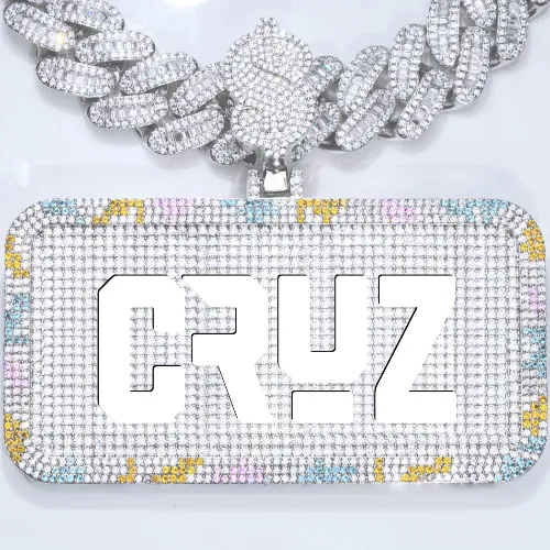 CUSTOM LETTER NECKLACE 3D COLORFUL SQUARE sold by The GUU Shop