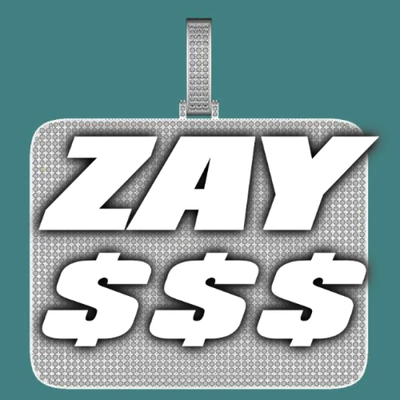 CUSTOM LETTER NECKLACE 3D BIG SQUARE sold by The GUU Shop