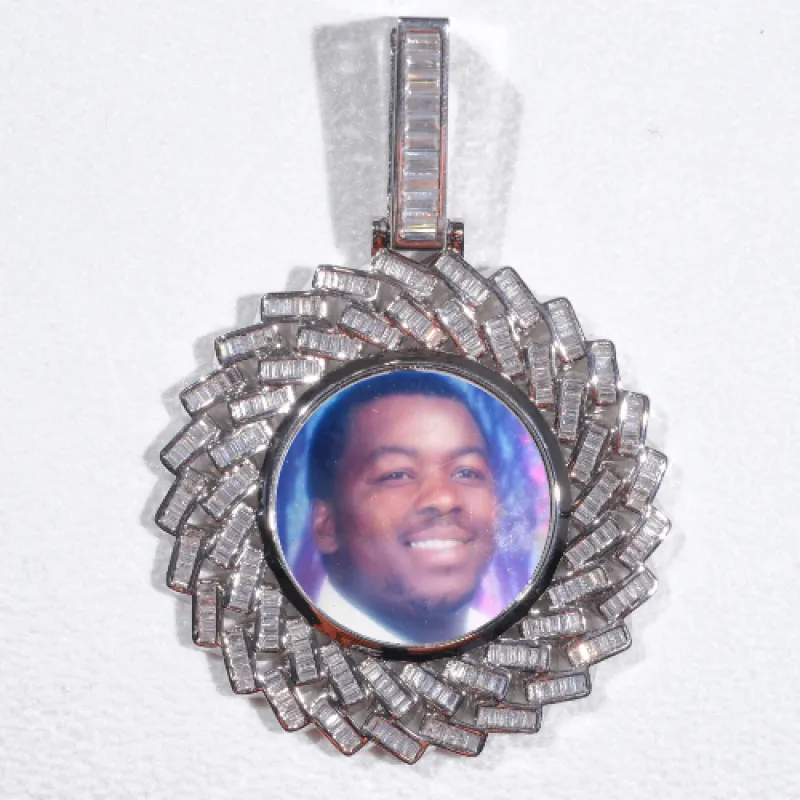 Large 3D Baguette Custom Picture Pendant sold by The GUU Shop