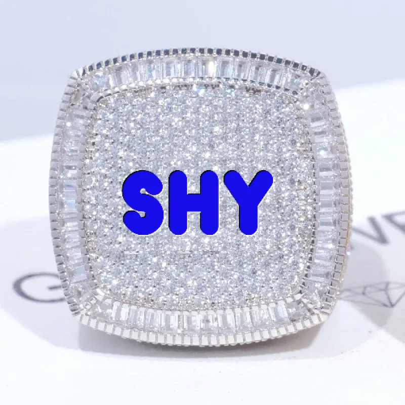 CUSTOM LETTER 3D ICED RING sold by The GUU Shop