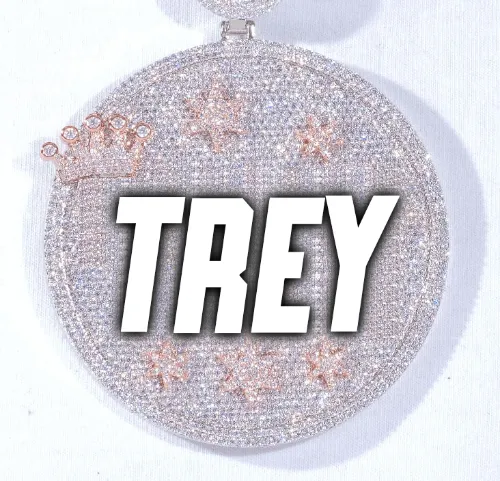 CUSTOM LETTER NECKLACE 3D BIG CROWN DISC sold by The GUU Shop