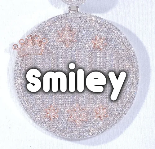 CUSTOM LETTER NECKLACE 3D BIG CROWN DISC sold by The GUU Shop