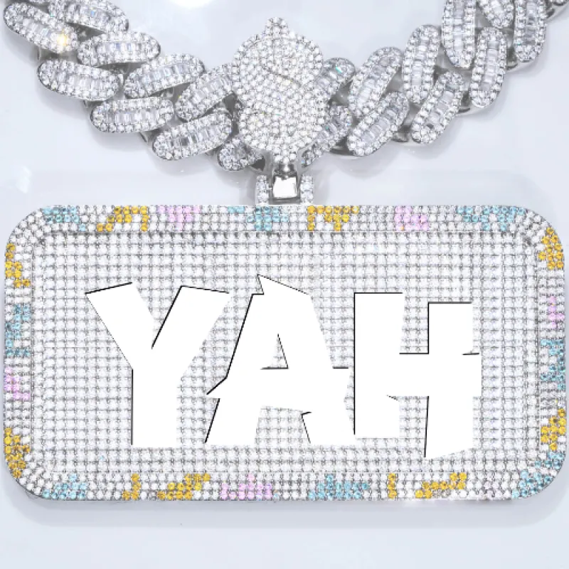 CUSTOM LETTER NECKLACE 3D COLORFUL SQUARE sold by The GUU Shop