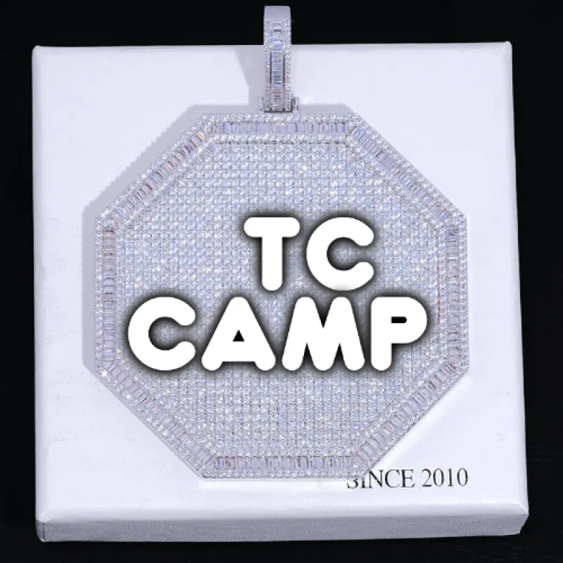 CUSTOM LETTER NECKLACE 3D BIG OCTAGON sold by The GUU Shop