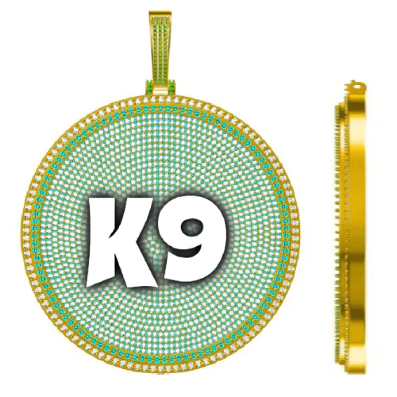 CUSTOM LETTER NECKLACE 3D BIG DISC sold by The GUU Shop