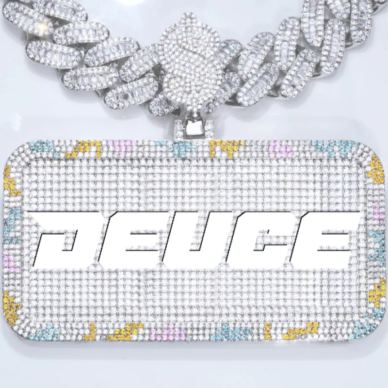 CUSTOM LETTER NECKLACE 3D COLORFUL SQUARE sold by The GUU Shop