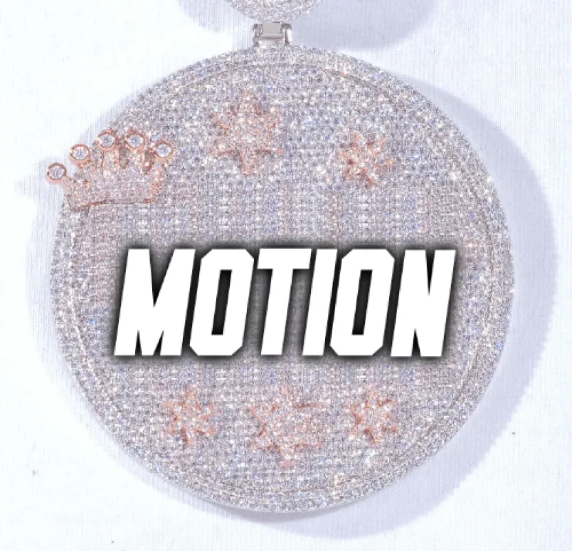 CUSTOM LETTER NECKLACE 3D BIG CROWN DISC sold by The GUU Shop