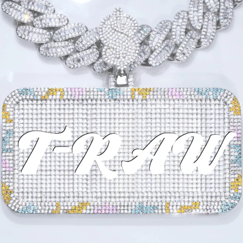 CUSTOM LETTER NECKLACE 3D COLORFUL SQUARE sold by The GUU Shop