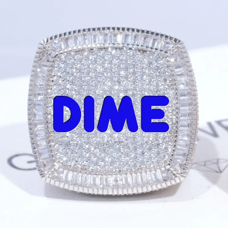 CUSTOM LETTER 3D ICED RING sold by The GUU Shop