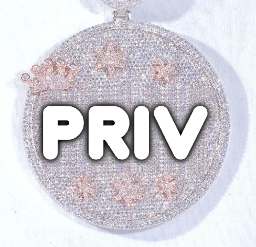 CUSTOM LETTER NECKLACE 3D BIG CROWN DISC sold by The GUU Shop