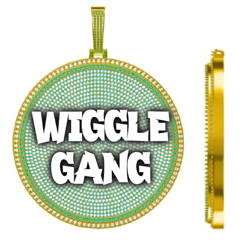 CUSTOM LETTER NECKLACE 3D BIG DISC sold by The GUU Shop