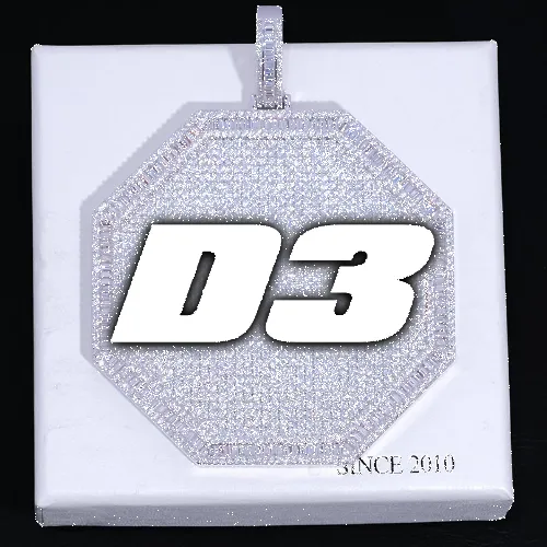 CUSTOM LETTER NECKLACE 3D BIG OCTAGON sold by The GUU Shop