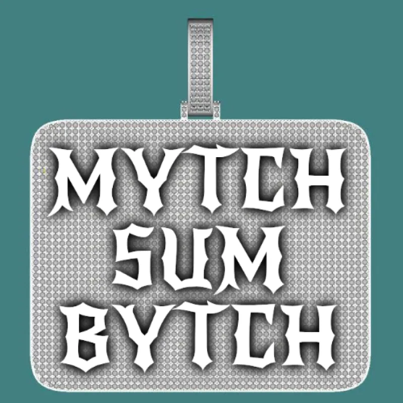 CUSTOM LETTER NECKLACE 3D BIG SQUARE sold by The GUU Shop