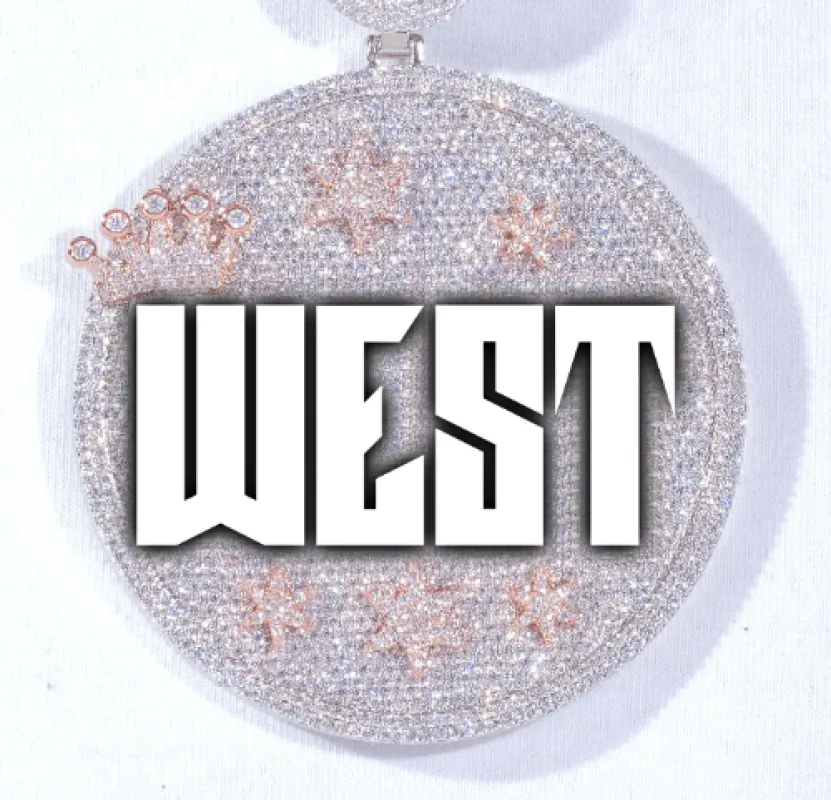 CUSTOM LETTER NECKLACE 3D BIG CROWN DISC sold by The GUU Shop