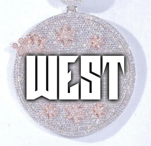 CUSTOM LETTER NECKLACE 3D BIG CROWN DISC sold by The GUU Shop