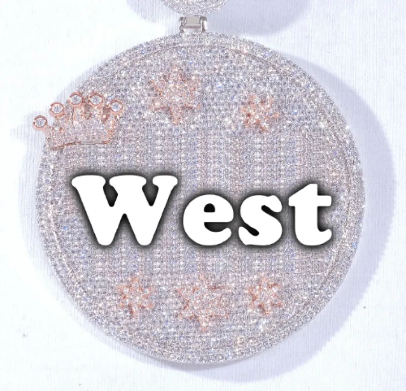 CUSTOM LETTER NECKLACE 3D BIG CROWN DISC sold by The GUU Shop