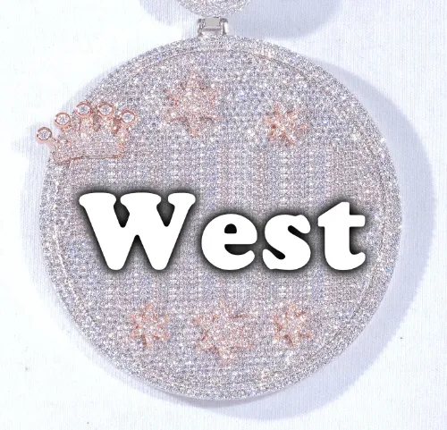 CUSTOM LETTER NECKLACE 3D BIG CROWN DISC sold by The GUU Shop