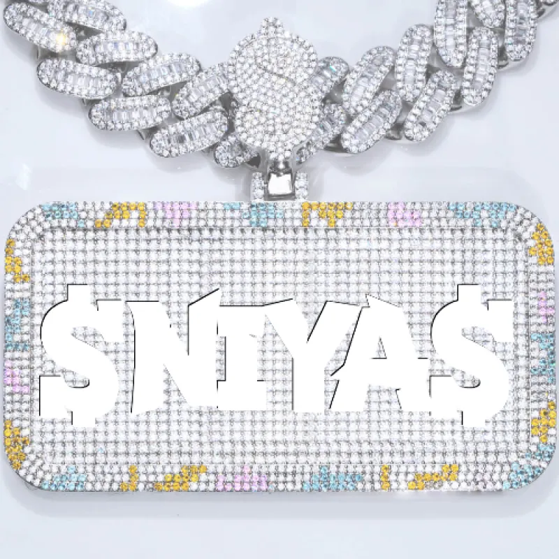 CUSTOM LETTER NECKLACE 3D COLORFUL SQUARE sold by The GUU Shop