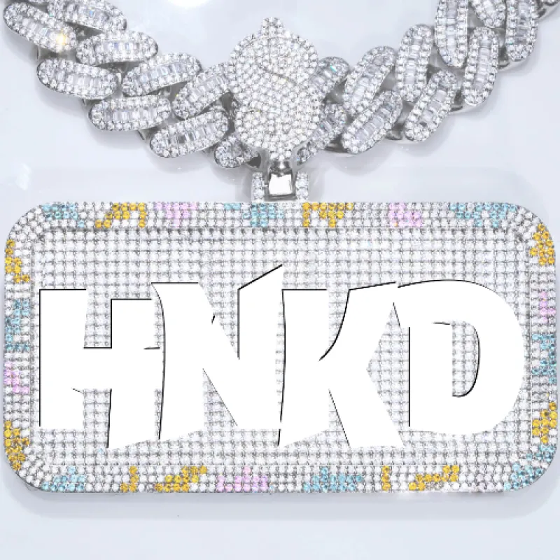 CUSTOM LETTER NECKLACE 3D COLORFUL SQUARE sold by The GUU Shop