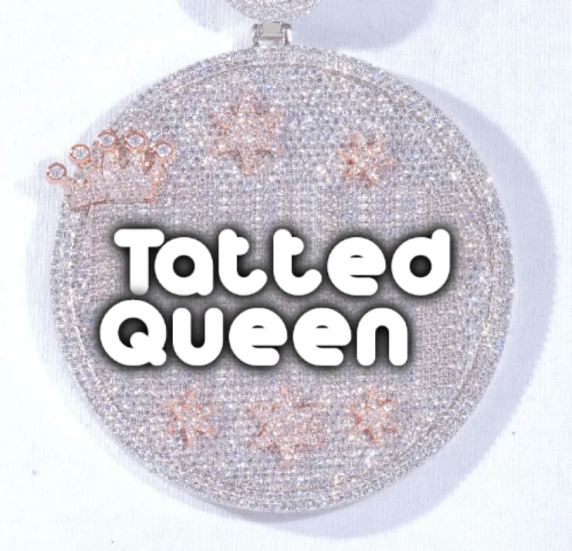 CUSTOM LETTER NECKLACE 3D BIG CROWN DISC sold by The GUU Shop