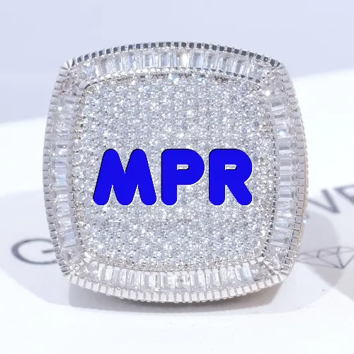 CUSTOM LETTER 3D ICED RING sold by The GUU Shop