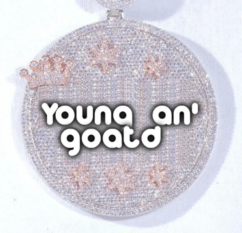 CUSTOM LETTER NECKLACE 3D BIG CROWN DISC sold by The GUU Shop