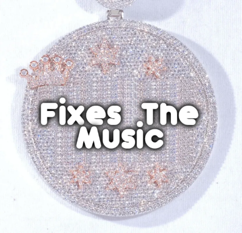 CUSTOM LETTER NECKLACE 3D BIG CROWN DISC sold by The GUU Shop