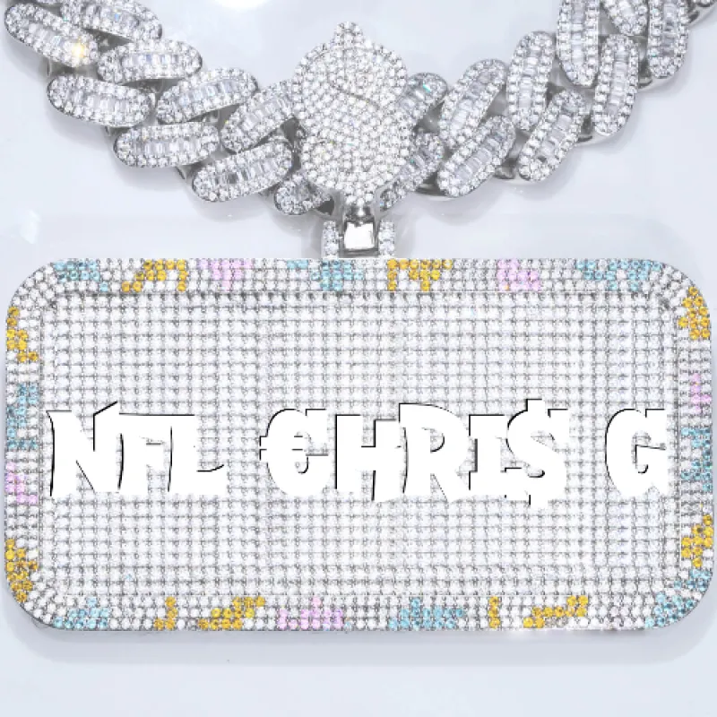 CUSTOM LETTER NECKLACE 3D COLORFUL SQUARE sold by The GUU Shop