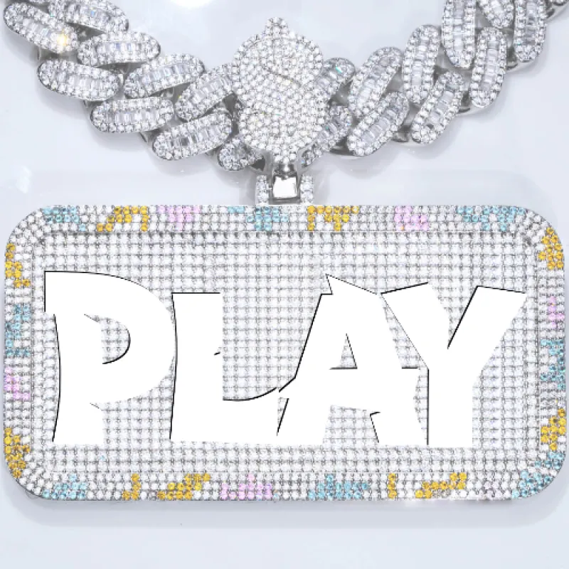 CUSTOM LETTER NECKLACE 3D COLORFUL SQUARE made by The GUU Shop