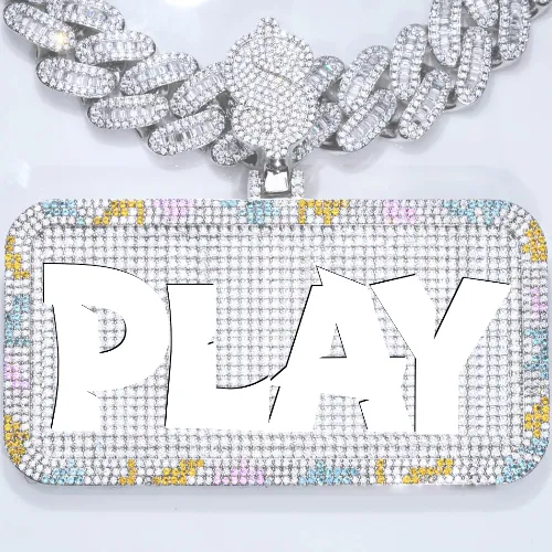 CUSTOM LETTER NECKLACE 3D COLORFUL SQUARE sold by The GUU Shop