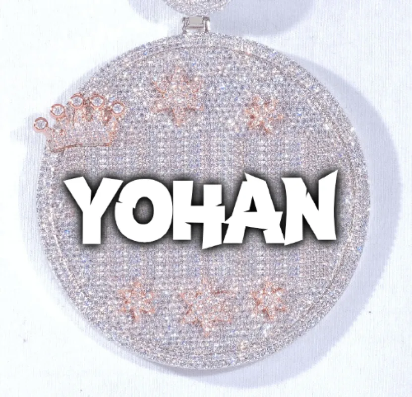 CUSTOM LETTER NECKLACE 3D BIG CROWN DISC made by The GUU Shop