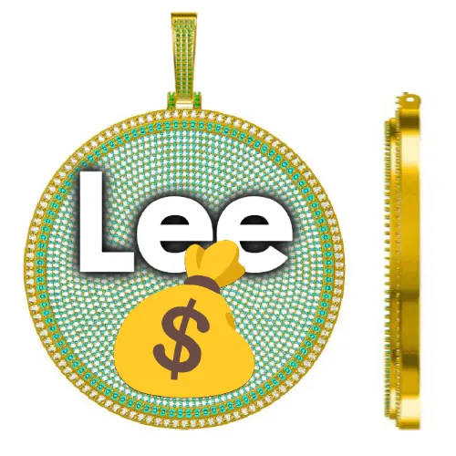 CUSTOM LETTER NECKLACE 3D BIG DISC sold by The GUU Shop