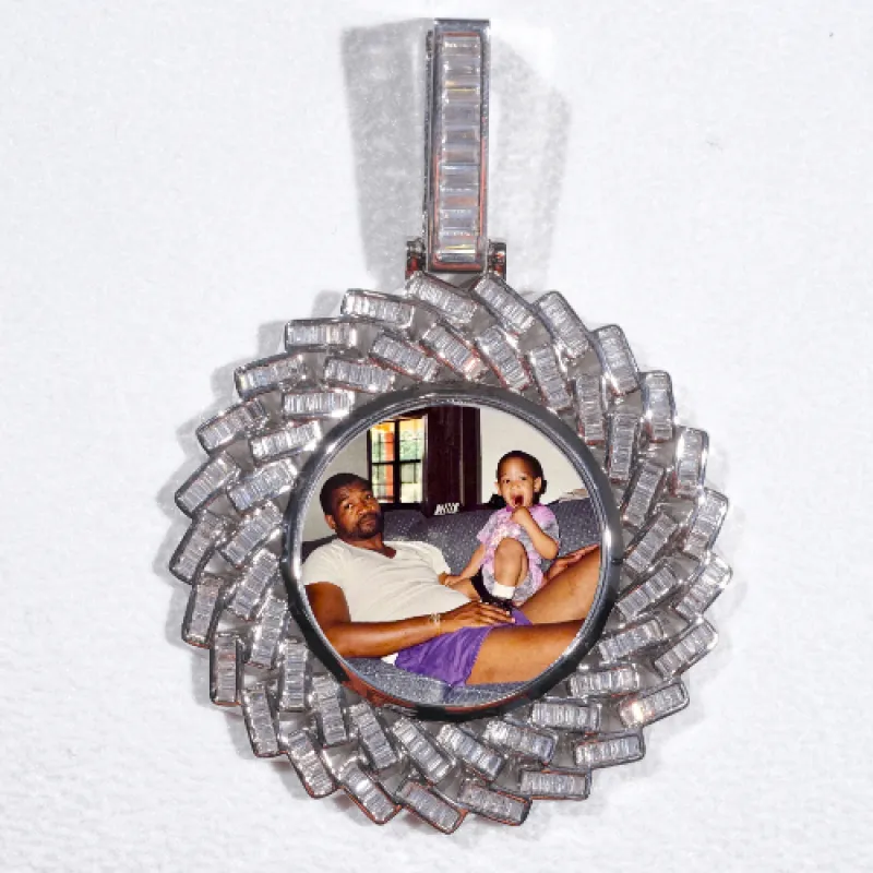 Large 3D Baguette Custom Picture Pendant sold by The GUU Shop