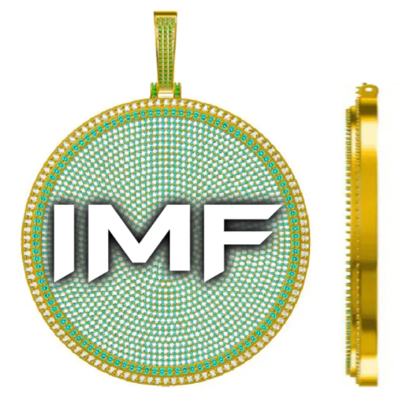 CUSTOM LETTER NECKLACE 3D BIG DISC sold by The GUU Shop