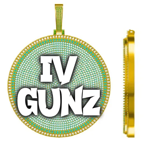 CUSTOM LETTER NECKLACE 3D BIG DISC sold by The GUU Shop