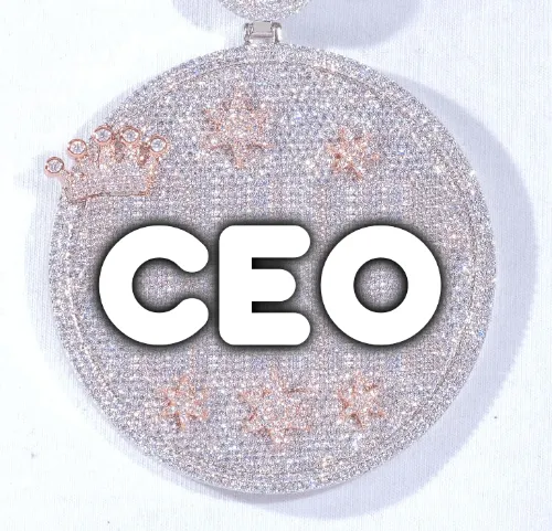 CUSTOM LETTER NECKLACE 3D BIG CROWN DISC sold by The GUU Shop